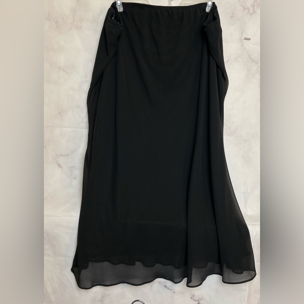 NWT Maggie Barnes High Rise Chiffon Midi Skirt